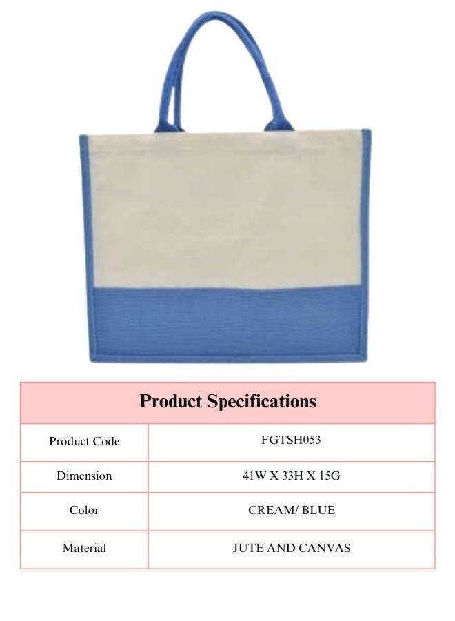 Fatio Set of 10 Jute Bags with Cream Canvas – Eco-Friendly Reusable Tote Bags - Image 4